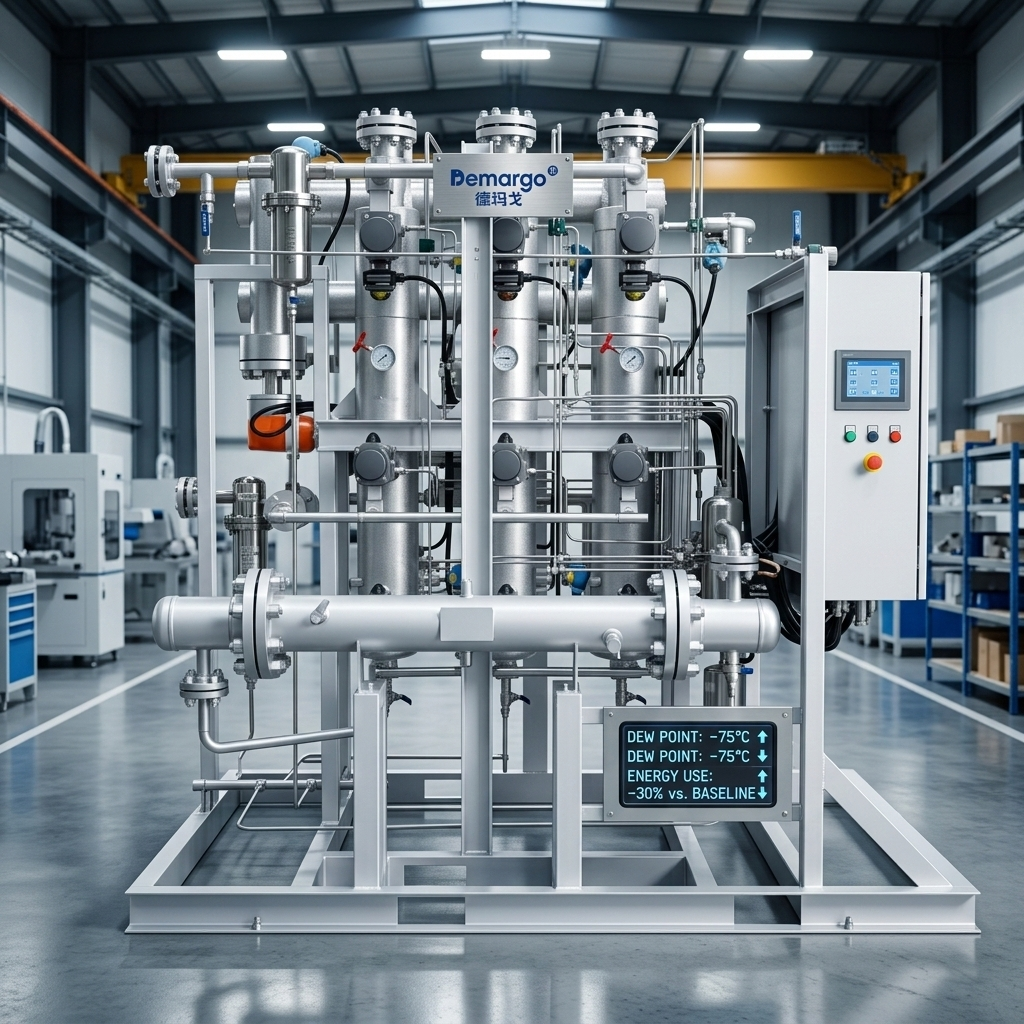 Essiccatore a tre torri personalizzato non standard per idrogeno e anidride carbonica